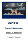 HMPYC 80 - Research Methodology Summary Notes - Chapter 21