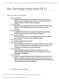 Gen Psych Study Guide CH 1.2