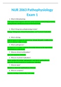 NUR2063 / NUR 2063 Pathophysiology Exam 1 GRADED A++ LATEST 