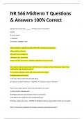 NR 566 Midterm T Questions & Answers 100% Correct