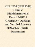 NUR 2356 (NUR2356) Exam 2 Multidimensional Care I (MDC 1) Exam -Graded A+ Questions and Verified