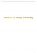 Samenvatting Inleiding Sociologie compleet (2024)- HC/WG/literatuur