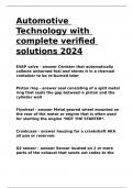 Automotive Technology with complete verified solutions 2024