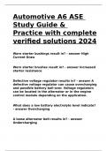 Automotive A6 ASE Study Guide & Practice with complete verified solutions 2024