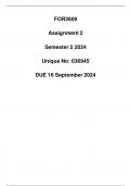 FOR2609 Assignment 2 Due 16 September 2024 ((Detailed Answers)