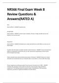 NR566 Final Exam Week 8 Review Questions & Answers(RATED A)