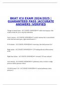 BKAT ICU EXAM 2024/2025 |GUARANTEED PASS |ACCURATE ANSWERS |VERIFIED