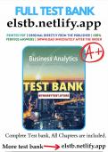 Test Bank for Business Analytics 3rd Edition Camm