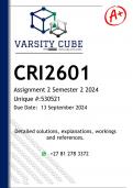 CRI2601 Assignment 2 (DETAILED ANSWERS) Semester 2 2024 - DISTINCTION GUARANTEED