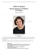 Case Study ETHICAL Dilemma Remain Intubated or Withdraw Life Support, STUDENT Worksheet, Joyce Johnson, 58 years old, (Latest 2021) Correct Study Guide