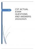 CST ACTUAL EXAM QUESTIONS AND ANSWERS 2024/2025