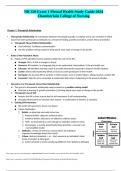 NR 320 Exam 1 Mental Health Study Guide 2024 Chamberlain College of Nursing.