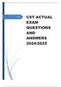 CST ACTUAL EXAM QUESTIONS AND ANSWERS 2024/2025