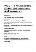 WGU - IT Foundations - D316 (100 questions and answers )