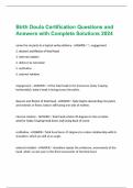 Birth Doula Certification Questions and Answers with Complete Solutions 2024