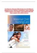 Test Bank For Maternal Child Nursing Care, 7th Edition by Shannon E. Perry, Marilyn J. Hockenberry, Mary Catherine Cashion, 9780323776714, All Chapters (1-50) UPDATED