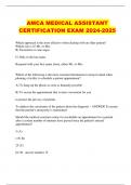 AMCA MEDICAL ASSISTANT CERTIFICATION EXAM 2024-2025