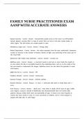 Family Nurse Practitioner Exam AANP with accurate answers