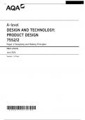 AQA A-level DESIGN AND TECHNOLOGY: PRODUCT DESIGN 7552/2 Paper 2 Designing and Making Principles Mark scheme June 2024 Version: 1.0 Final