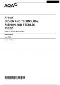 AQA A-level DESIGN AND TECHNOLOGY: FASHION AND TEXTILES 7562/1 Paper 1 Technical Principles Mark scheme June 2024 Version: 1.0 Final