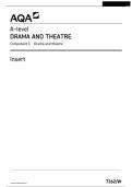 AQA A-level DRAMA AND THEATRE 7262/W Component 1 Drama and theatre Insert 2024