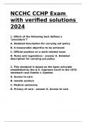 NCCHC CCHP Exam with verified solutions 2024