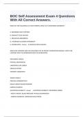  BOC Self Assessment Exam 4 Questions  With All Correct Answers.