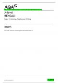 AQA A-LEVEL BENGALI Paper 3 Listening, Reading and Writing Insert 2024