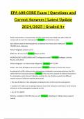 EPA 608 CORE Exam | Questions and Correct Answers | Latest Update 2024/2025 | Graded A+