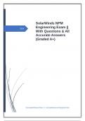 SolarWinds NPM Engineering Exam || With Questions & All Accurate Answers (Graded A+)