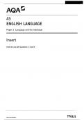 AQA AS ENGLISH LANGUAGE 7701/1 Paper 1 Language and the individual Insert 2024