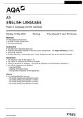 AQA AS ENGLISH LANGUAGE 7701/1 Paper 1 Language and the individual Questions Paper May 2024