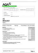 Bundle: AQA AS BIOLOGY |Paper 1 and Paper 2| QP and MS| 2024