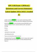 ADV 318J Exam 1 (Wilcox) | Questions and Correct Solutions | Latest Update 2024/2025 | Graded A+