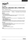 AQA A-level ENGLISH LANGUAGE AND LITERATURE 7707/2 Paper 2 Exploring Conflict Questions Paper June 2024