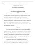 NR534  week  2.docx  NR534  Week 2: Advanced Communications in Leadership Systems  Chamberlain College of Nursing   NR534: Healthcare Systems Management   Week 2: Advanced Communications in Leadership Systems  Strong and effective communication are charac