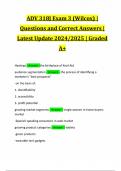 ADV 318J Exam 3 (Wilcox) | Questions and Correct Answers | Latest Update 2024/2025 | Graded A+