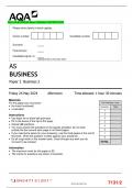 AQA AS BUSINESS Paper 2 Business 2 QP MAY 2024