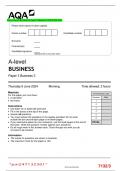 AQA A-level BUSINESS Paper 3 Business 3 QP JUNE 2024