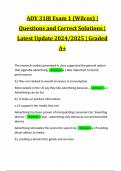 ADV 318J Exam 1 (Wilcox) | Questions and Correct Solutions | Latest Update 2024/2025 | Graded A+