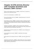 Chapter 44 OTA Activity Director with Complete Questions and Answers 100% Correct