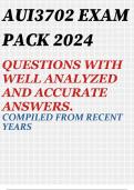 AUI3702 EXAM PACK 2024 QUESTIONS WITH WELL ANALYZED AND ACCURATE ANSWERS. COMPILED FROM RECENT YEARS