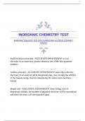 INORGANIC CHEMISTRY TEST WITH GUARANTEED ACCURATE ANSWERS |VERIFIED