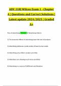 ADV 318J Wilcox Exam 1 - Chapter 4 | Questions and Correct Solutions | Latest update 2024/2025 | Graded A+