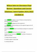 Wilcox Intro to Literature Final Review | Questions and Correct Solutions | latest Update 2024/2025 | Graded A+