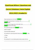 Final Exam Wilcox | Questions and Correct Solutions | latest Update 2024/2025 | Graded A+