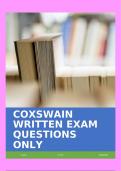 COXSWAIN WRITTEN EXAM QUESTIONS ONLY