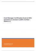 AAA Food Handler Certification Test Bank (Package Deal) || With 100% Verified Questions & Answers (Rated A+)