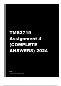 TMS3719 Assignment 4 (COMPLETE ANSWERS) 2024- DISTINCTION 