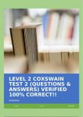 LEVEL 2 COXSWAIN TEST 2 (QUESTIONS & ANSWERS) VERIFIED 100% CORRECT!!